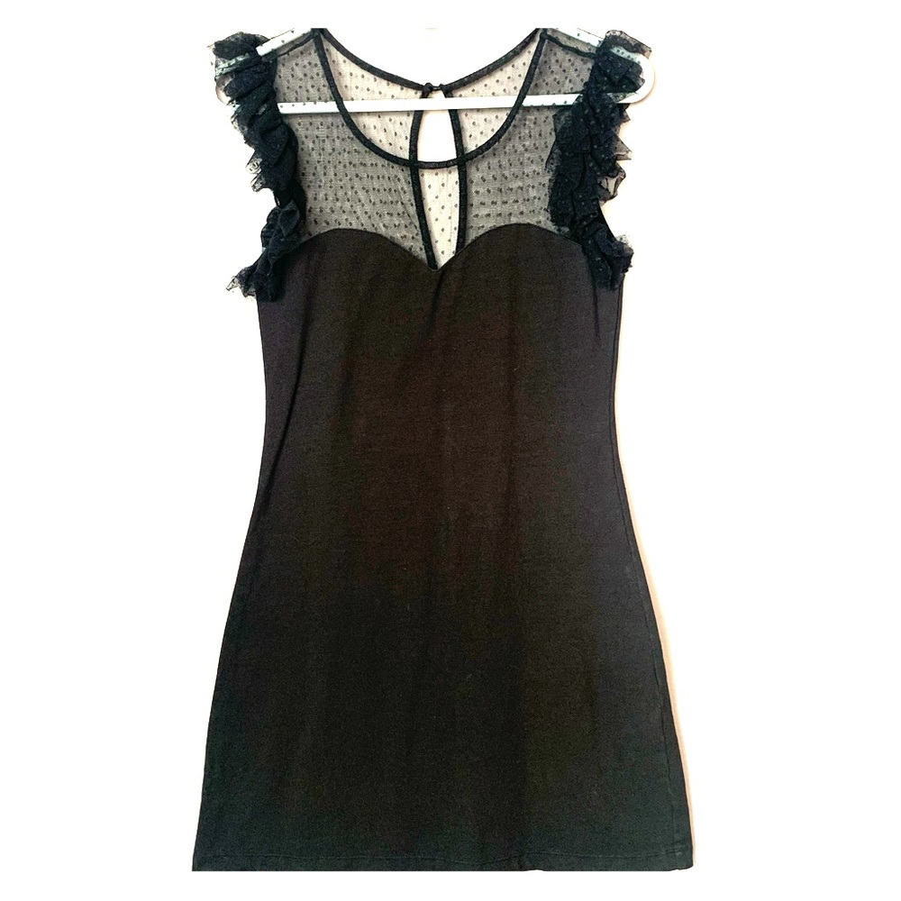 Betsey Johnson Little Black Dress with Lacy Trim